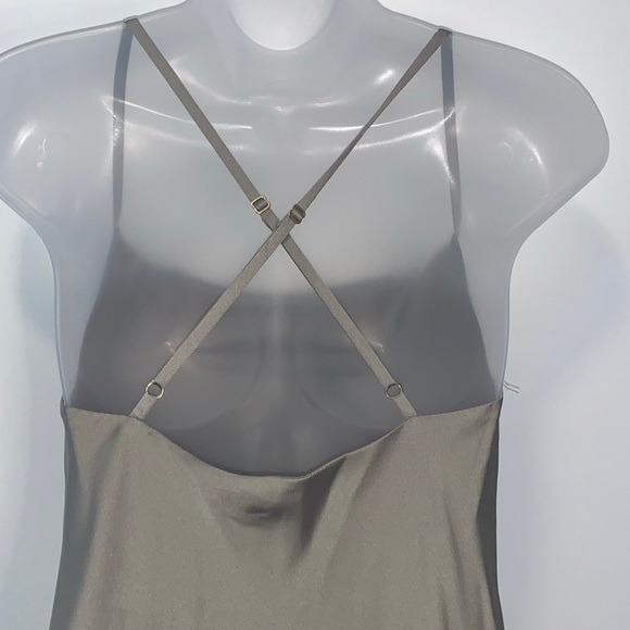 Show Me Your Mumu Green Satin Cowl Dress - Picture 3 of 4